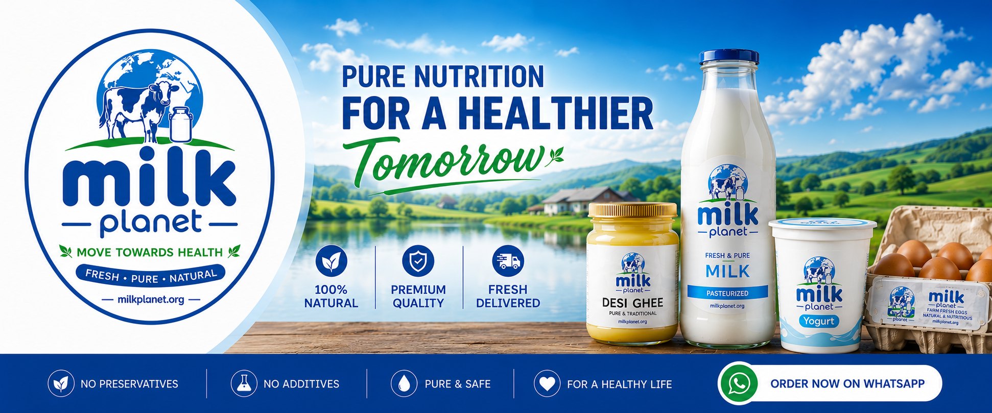 Pure nutrition for a healthier tomorrow — Milk Planet fresh milk, desi ghee, yogurt and eggs